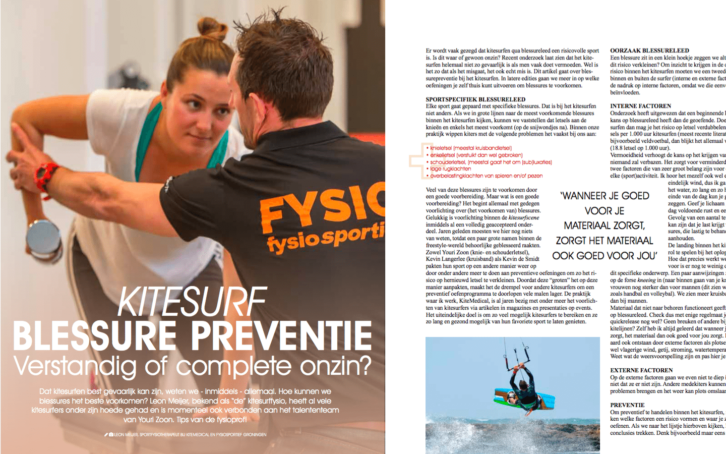 Leon Meijer fysio Kitesurf fysiosportief